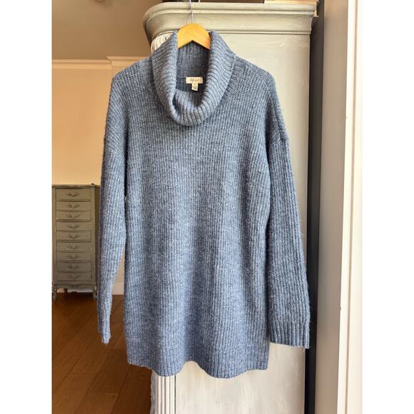 Style & Co Sweater 2X Cozy Cowlneck Tunic Blue Heather Cabincore Plus Size - Picture 1 of 8